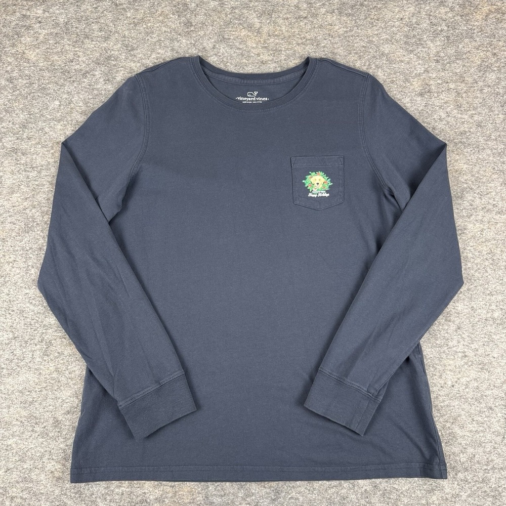Vineyard Vines Graphic Tee T-Shirt Dog Christmas Holiday Mens Medium M